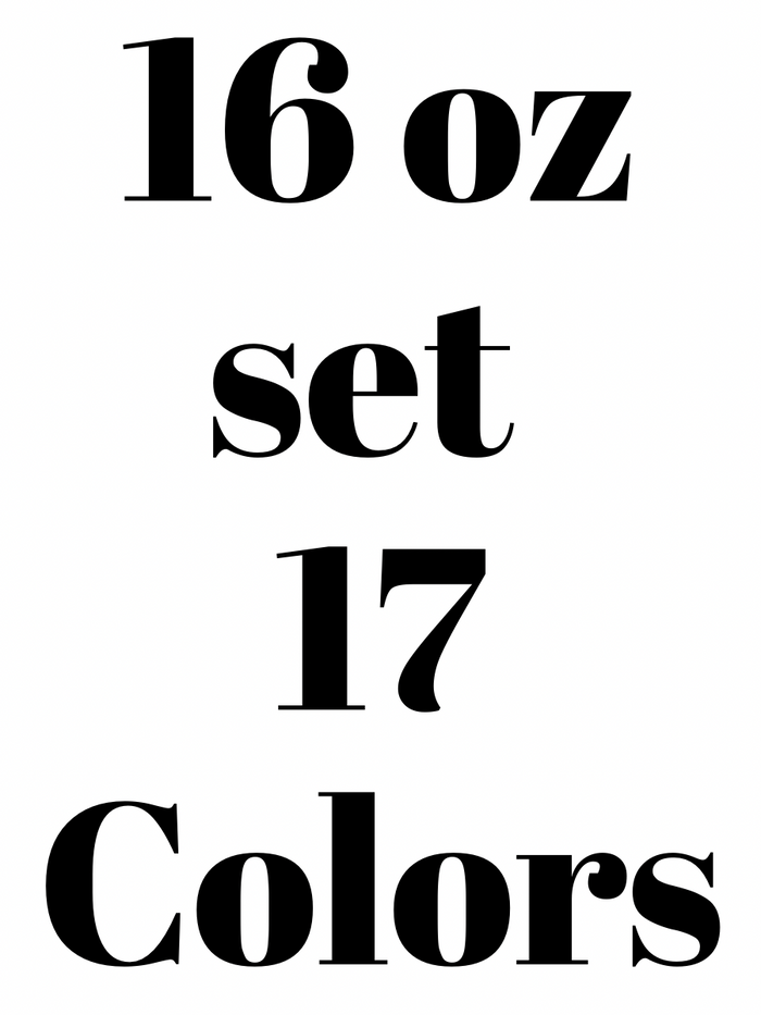 Set of 17 Colors 3-6 mm Crushed Glass
