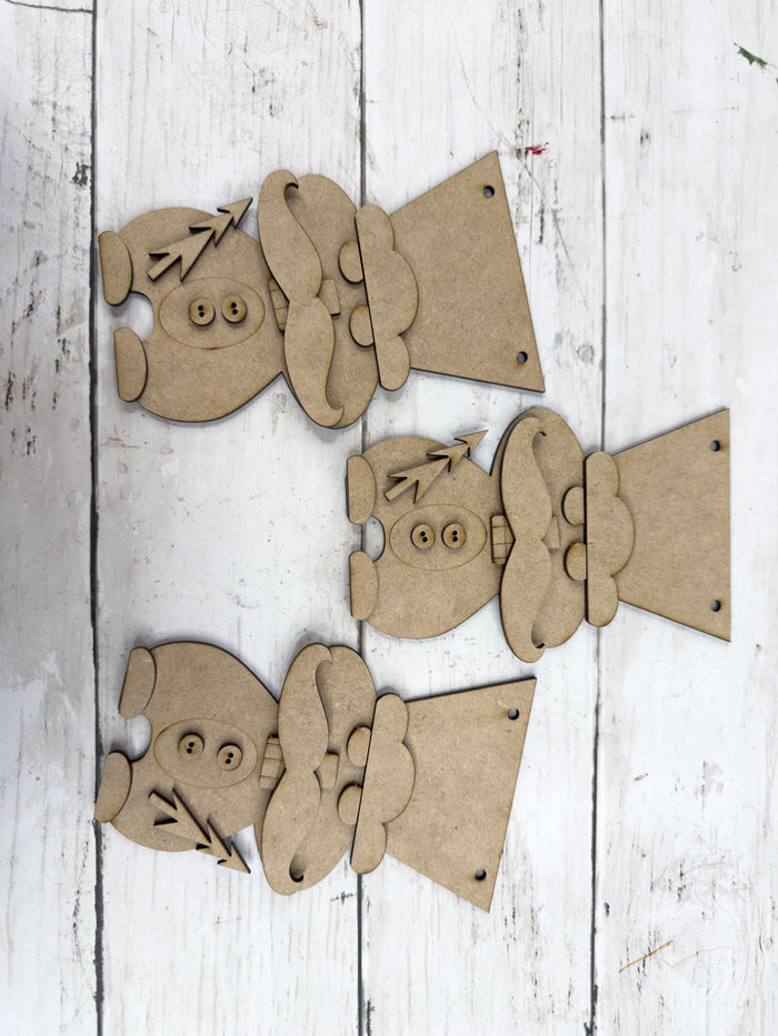 Set of 3 Primitive Nutcracker Ornaments Kit