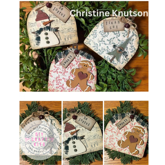 Set of 3 Primitive Ornaments DIY Kit