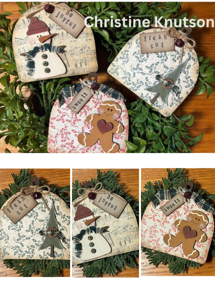 Set of 3 Primitive Ornaments DIY Kit