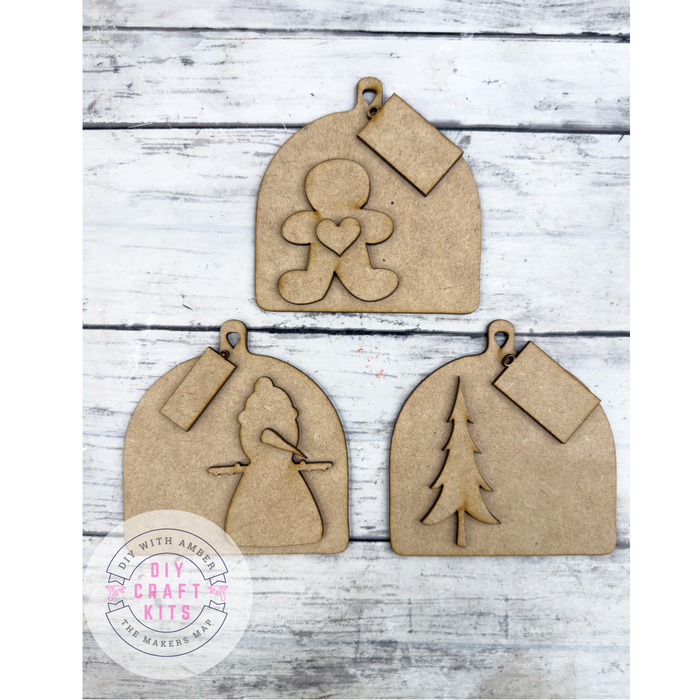 Set of 3 Primitive Ornaments DIY Kit