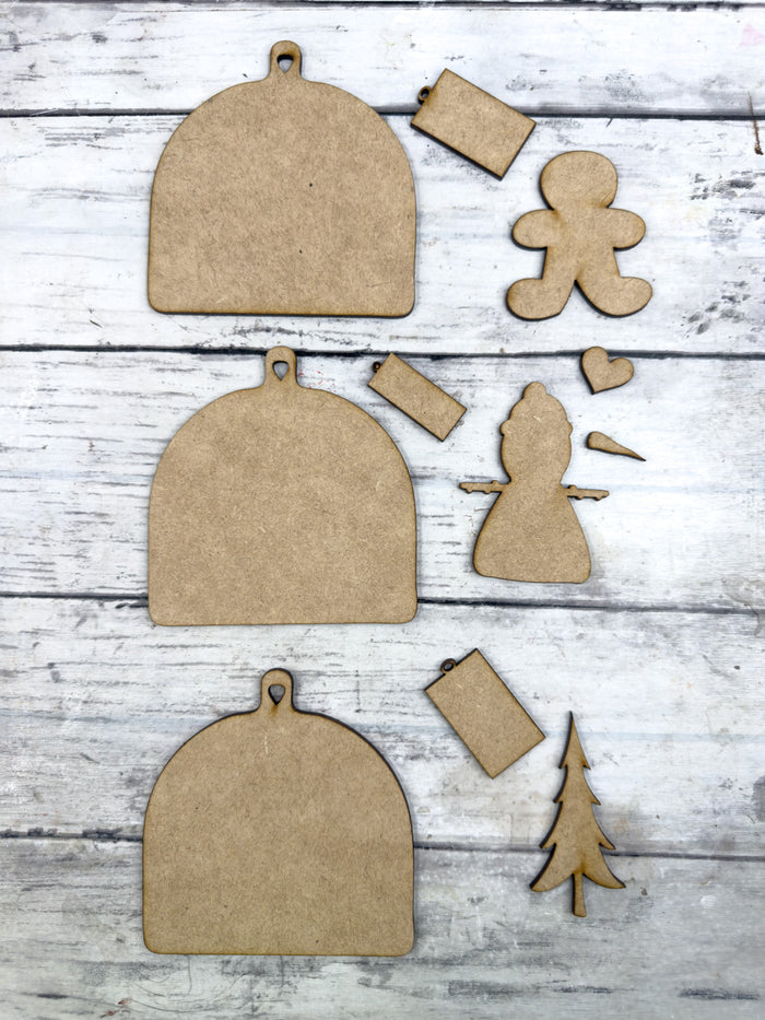 Set of 3 Primitive Ornaments DIY Kit