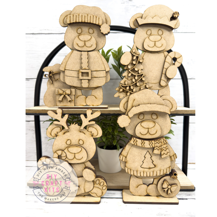 Set of 4 Christmas Bears DIY Kit