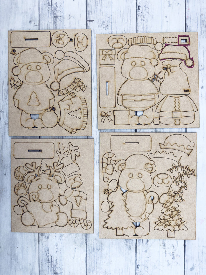 Set of 4 Christmas Bears DIY Kit