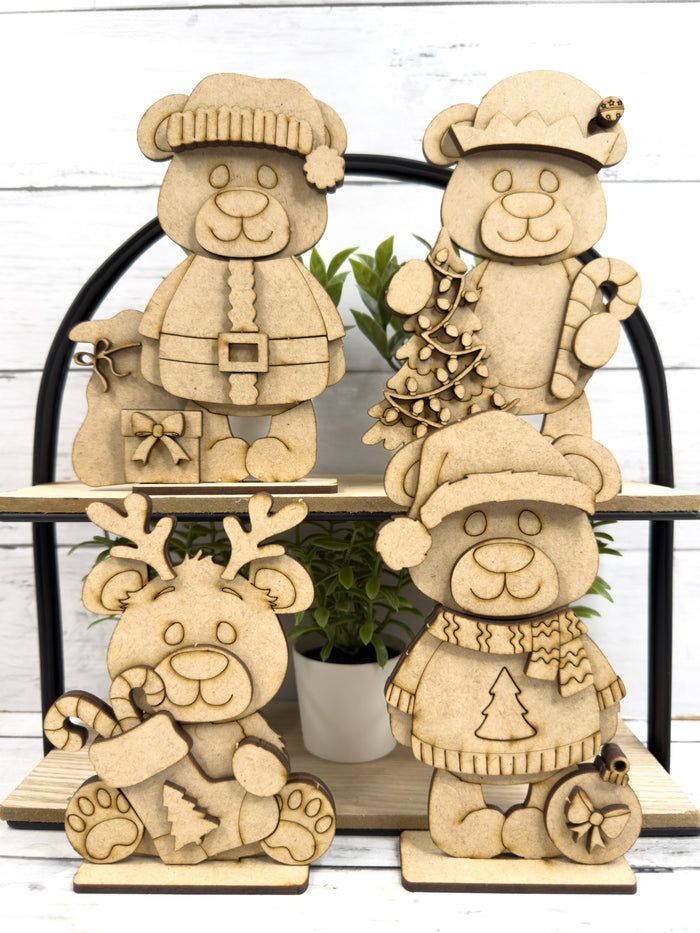 Set of 4 Christmas Bears DIY Kit