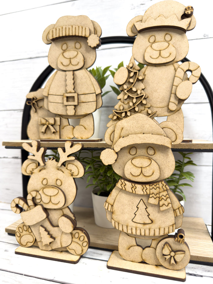 Set of 4 Christmas Bears DIY Kit