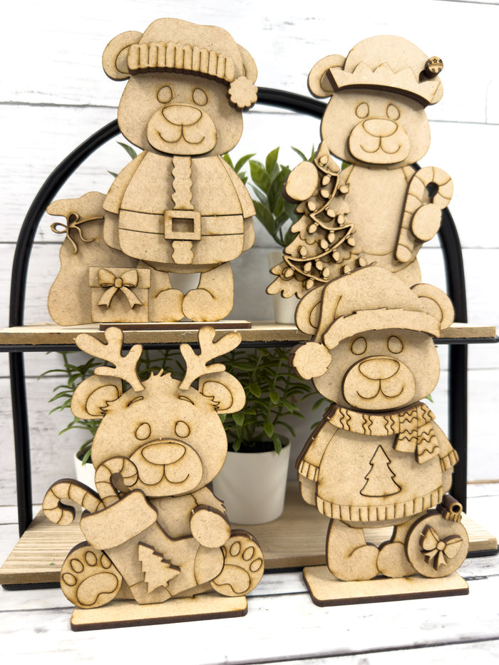 Set of 4 Christmas Bears DIY Kit