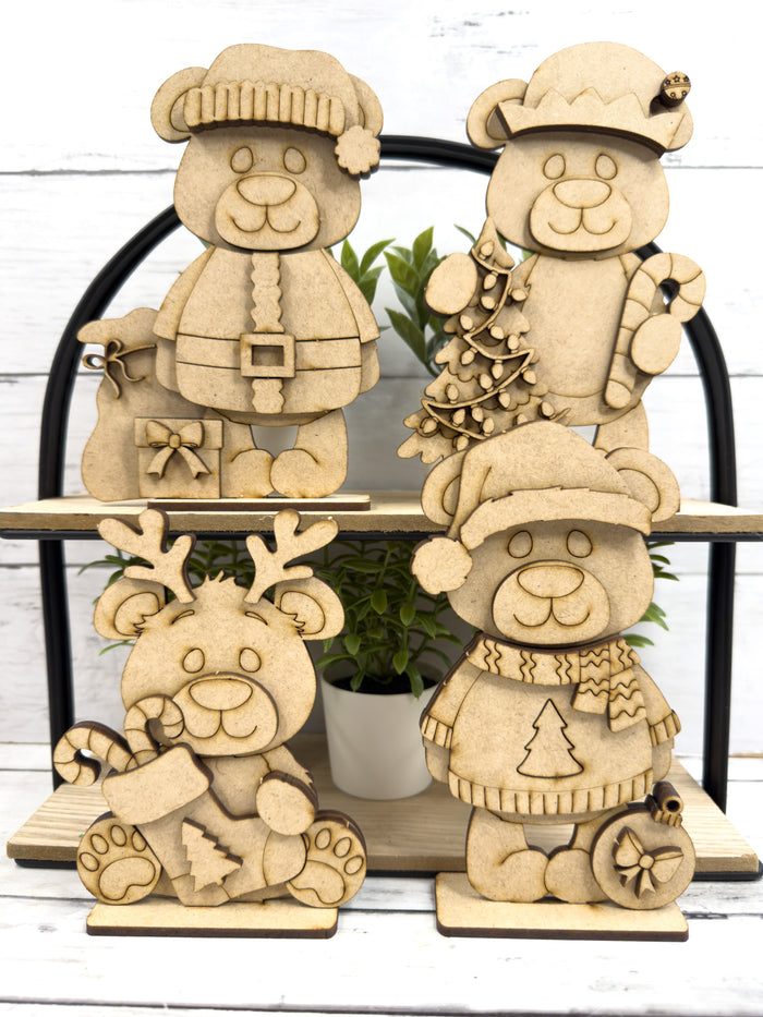 Set of 4 Christmas Bears DIY Kit