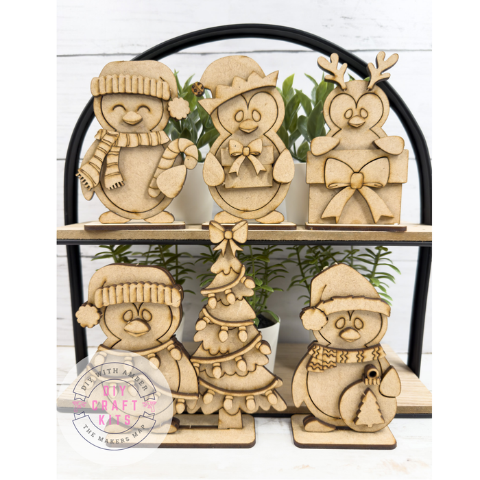 Set of 5 Christmas Penguins DIY Kit