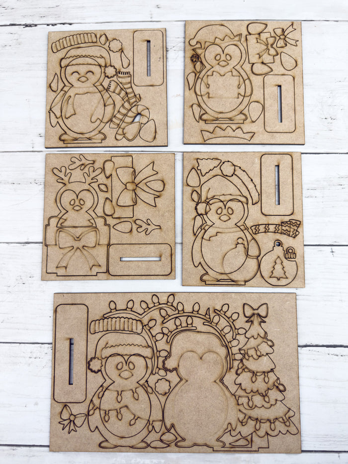 Set of 5 Christmas Penguins DIY Kit