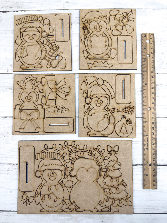 Set of 5 Christmas Penguins DIY Kit