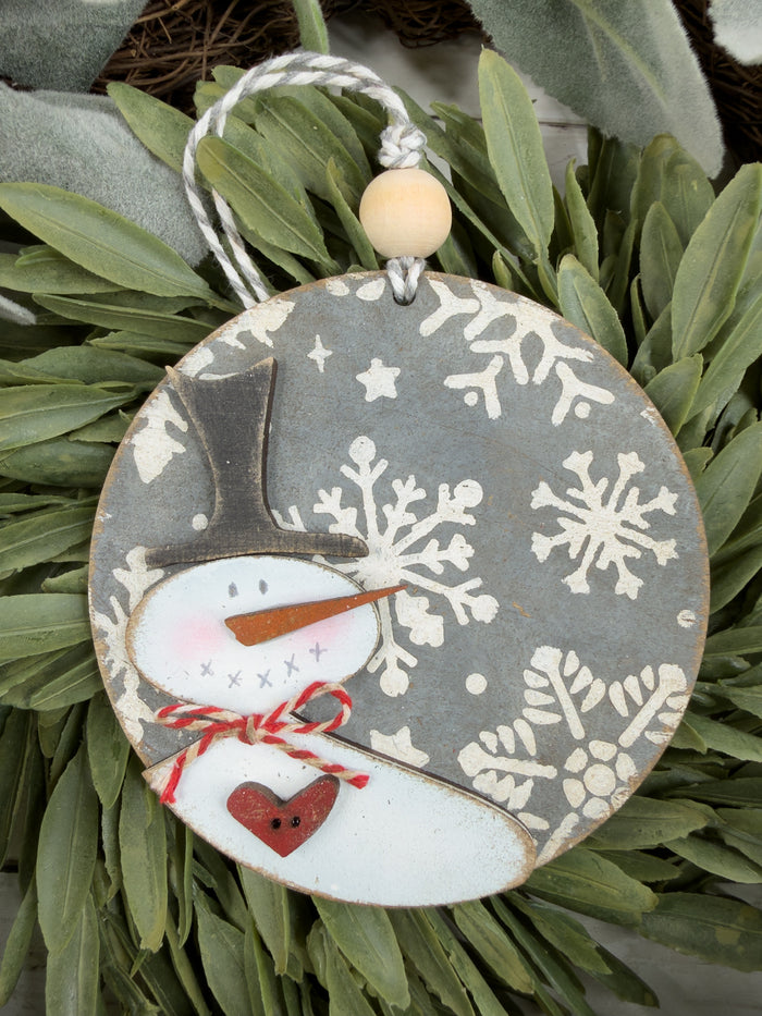 Set of Round Snowmen Ornaments DIY Kit