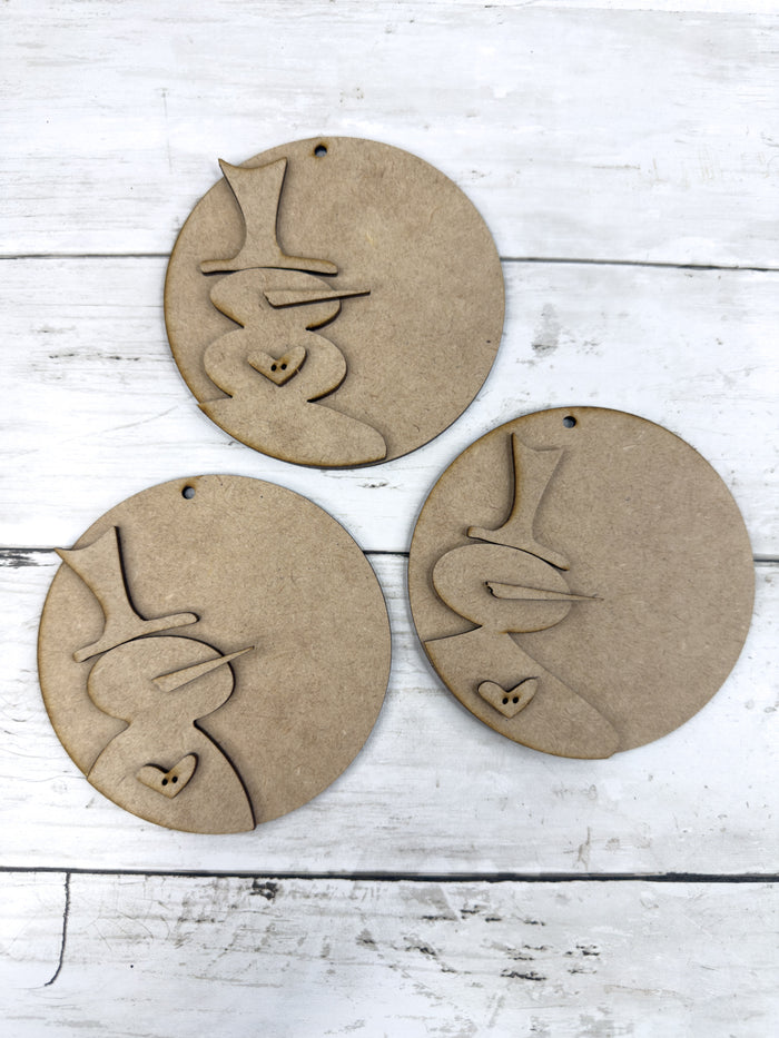 Set of Round Snowmen Ornaments DIY Kit
