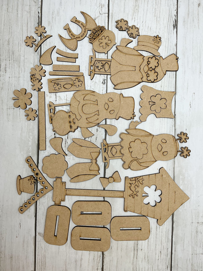 Set of St Patricks Birdies and Birdhouse DIY Craft Kit
