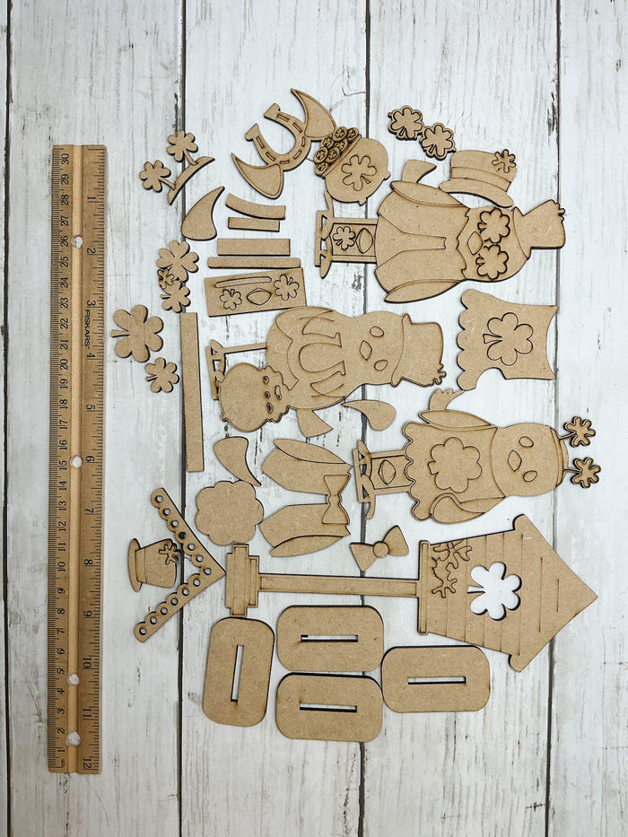 Set of St Patricks Birdies and Birdhouse DIY Craft Kit
