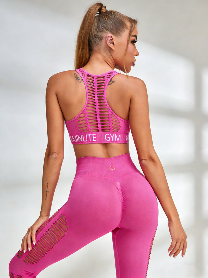 Sexy Hollow Out Print Tracksuit