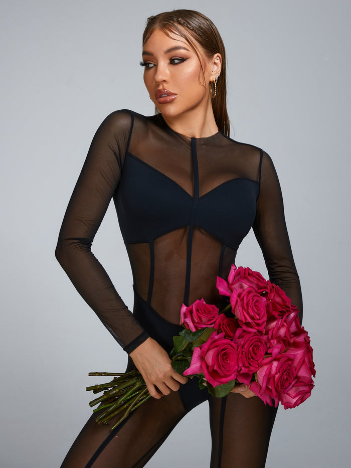Sexy Mesh Yoga Jumpsuit