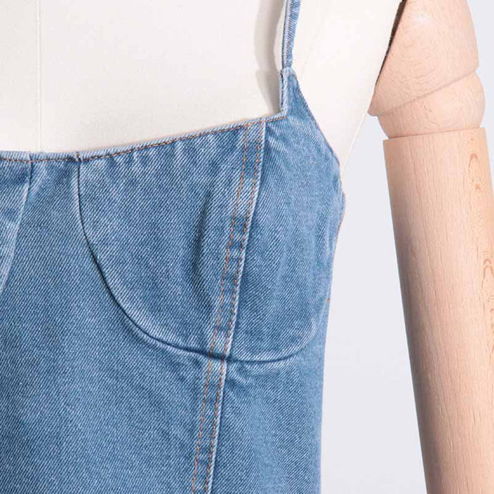 Sexy Spaghetti Strap Cropped Bustier Demin Tank Top