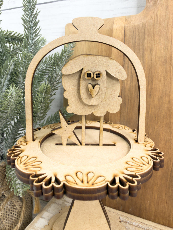 Sheep and Star Cloche Cake Display Add on Insert Kit