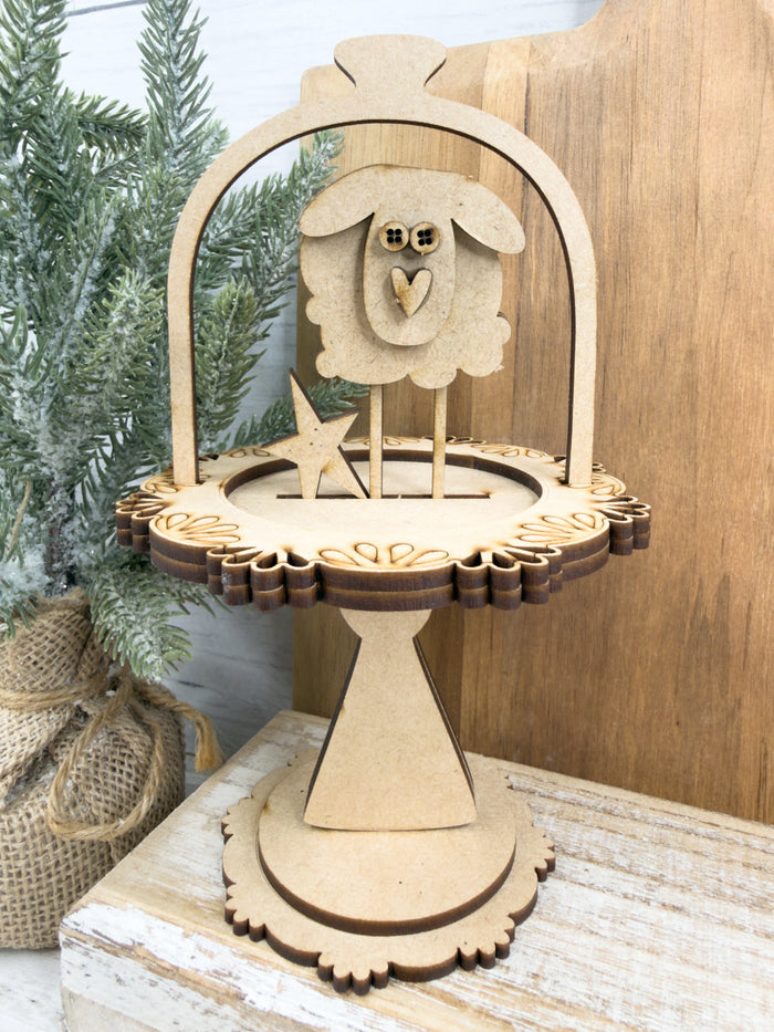 Sheep and Star Cloche Cake Display Add on Insert Kit