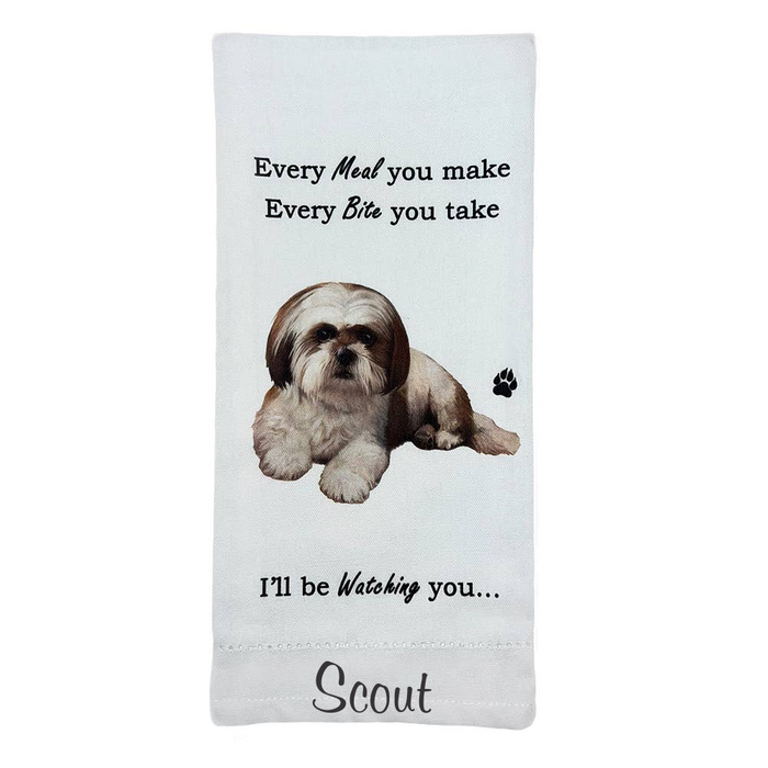Shih tzu Tan and White Kitchen Towel - Premium Kitchen Towels from E&S Pets - Just $10.95! Shop now at Pat's Monograms