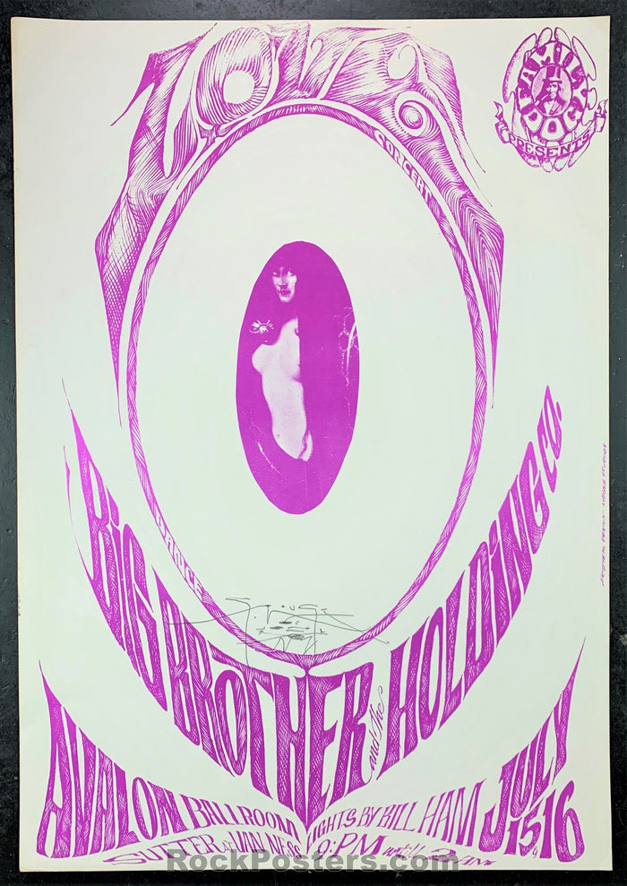 AUCTION - FD17A - Love Big Brother 1966 Original Poster Mouse SIGNED - Avalon Ballroom - Condition - Excellent-76993-51506