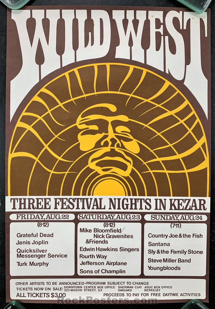 AUCTION - AOR2.33 - Wild West  Festival Grateful Dead Janis Joplin Handbill - Kezar Stadium - Condition - Excellent-78243-51516