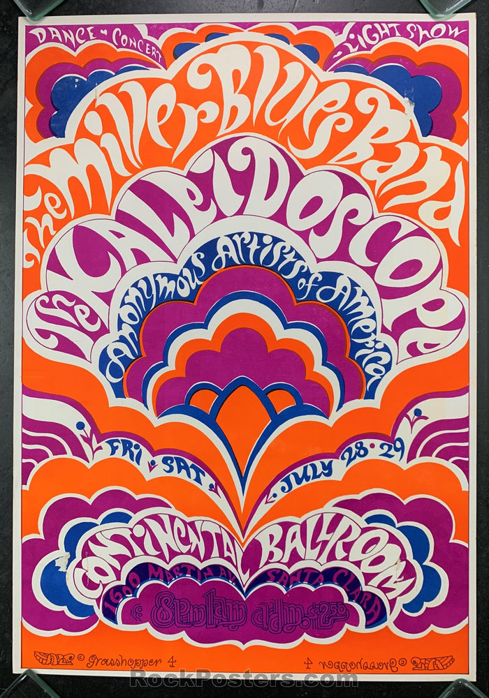 AUCTION - Steve Miller - Psychedelic 1967 Original Poster - Continental Ballroom - Condition - Very Good-78125-51542