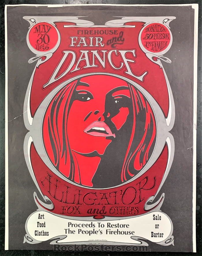 AUCTION - Fair and Dance - Firehouse Benefit Concert 1969 Poster - Very Good-222416-135943