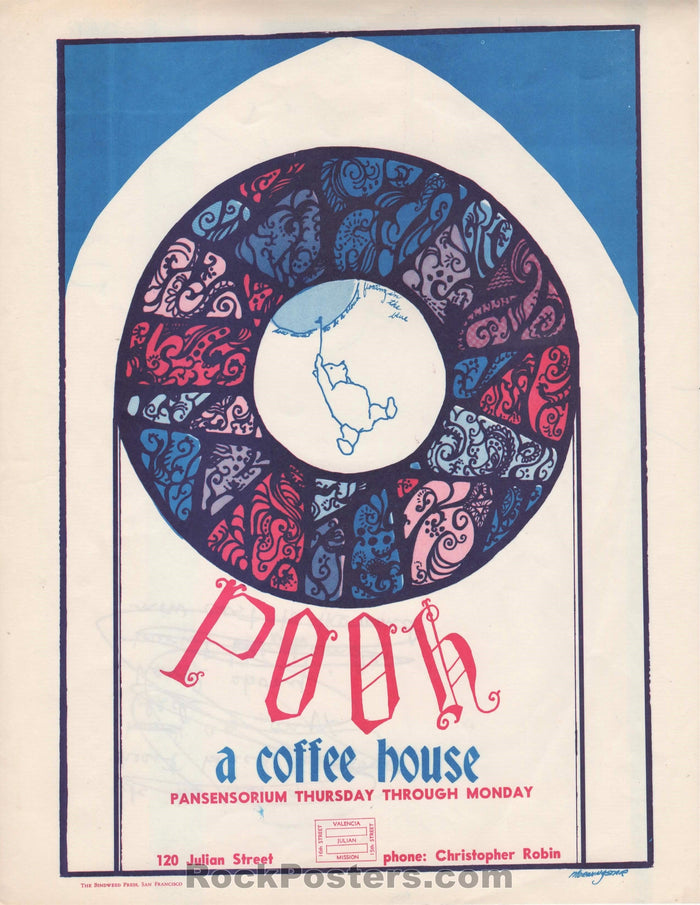 AUCTION - Pooh - Hippie Coffee Shop Promo 1960's Handbill - Excellent-222303-135950