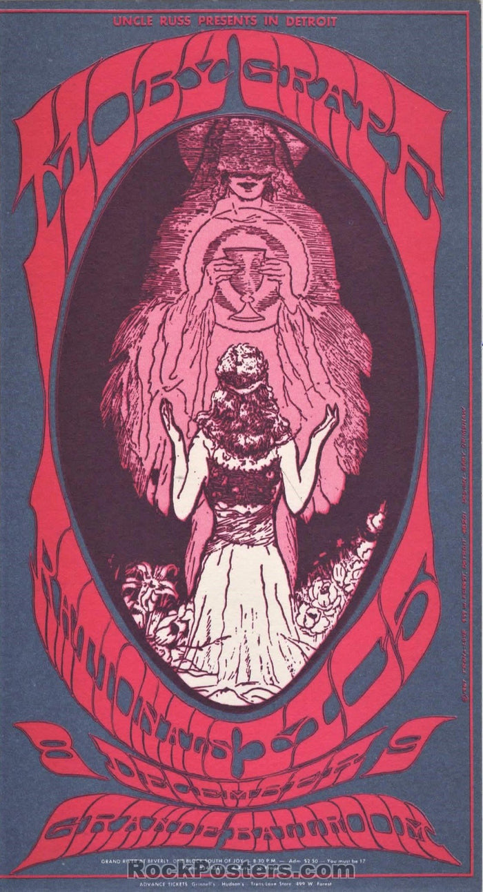 AUCTION - MC5 Moby Grape 1967 Card - Grande Ballroom - Condition - Near Mint -225250-135961