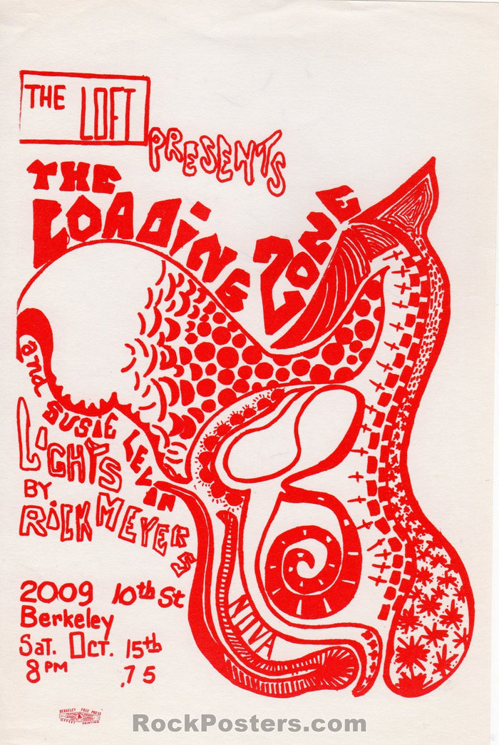 AUCTION - Loading Zone - Berkeley 1966 Original Handbill - The Loft - Condition - Near Mint Minus-78133-51567