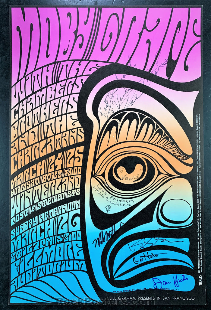 AUCTION - BG56 -  Multi Band SIGNED Concert Poster  - Fillmore & Winterland - Condition - Excellent-77031-51569