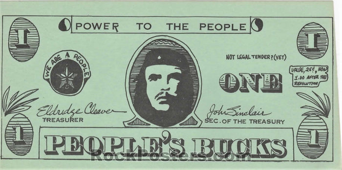 AUCTION - Detroit - John Sinclair Eldridge Cleaver People's Buck Barter Bill - Near Mint-222370-135986