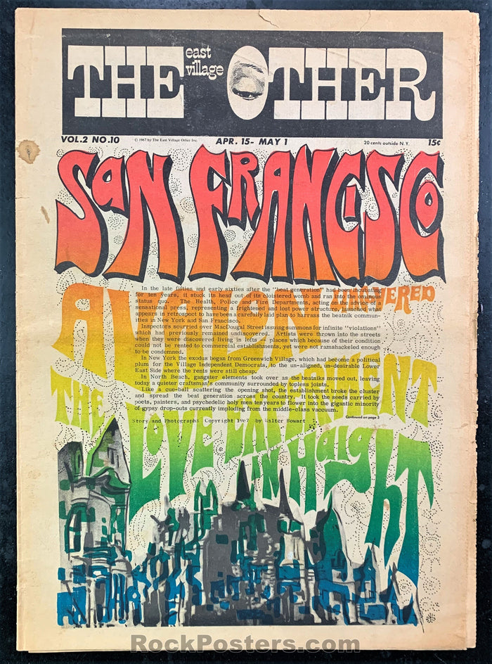 AUCTION - East Village Other Summer of Love 1967 - New York Underground Newspaper -  Excellent-225228-136052