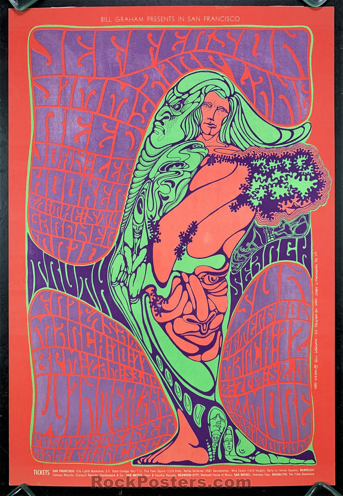 AUCTION - BG54 - Jefferson Airplane Blues 1967 Original Poster -  Fillmore/Winterland - Condition - Excellent-77553-51585