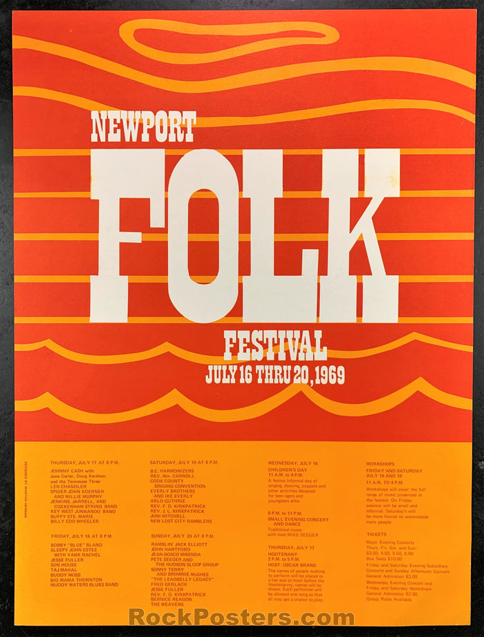 AUCTION - Newport Folk Festival - Johnny Cash Chuck Berry Joni Mitchell - Condition - Near Mint Minus-78151-51586