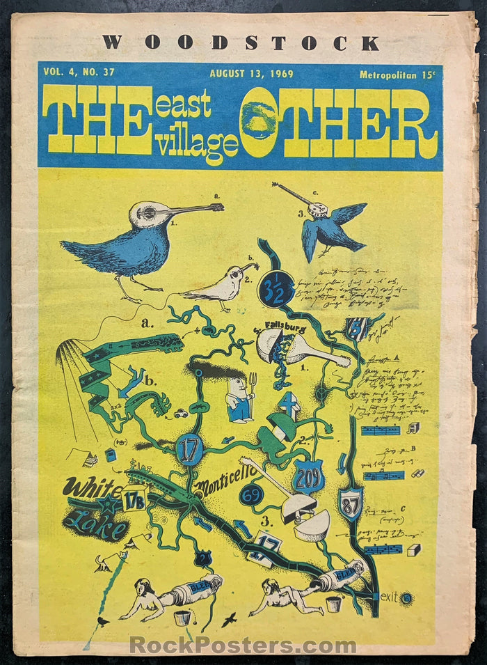 AUCTION - Woodstock - East Village Other 1969 - New York Underground Newspaper - Excellent-225230-136057