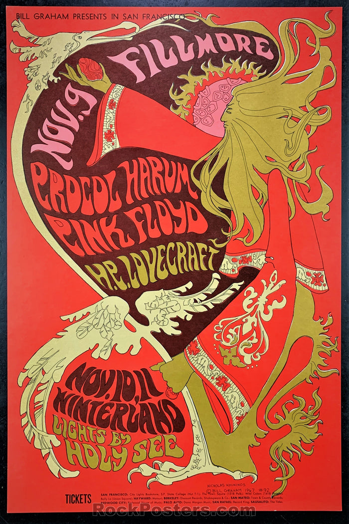 AUCTION - BG 92  - Pink Floyd 1967 Fillmore Concert Poster  - Condition - Excellent-76830-51589