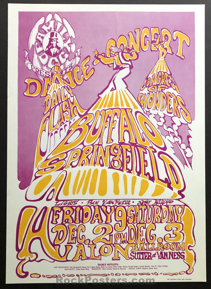 AUCTION - FD37 - Buffalo Springfield Original 1966 Poster  - Avalon Ballroom - Condition - Near Mint-75737-51610