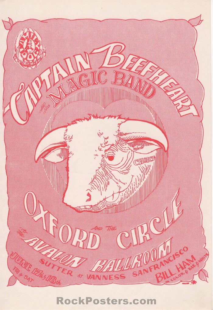AUCTION - FD-13 - Captain Beefheart 1966 Handbill - Avalon Ballroom - Near Mint -226290-136117