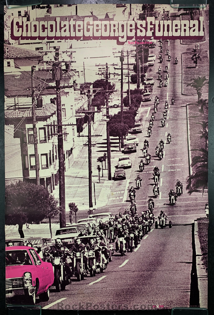 AUCTION - Hells Angels -  "Chocolate Georges Funeral" 1967 Poster - Condition - Very Good-76822-51615