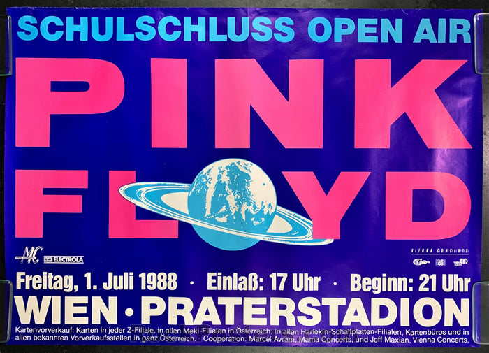 AUCTION - Pink Floyd - Scarce Vienna 1988 Concert Poster - Praterstadion - Condition - Excellent-78070-51617