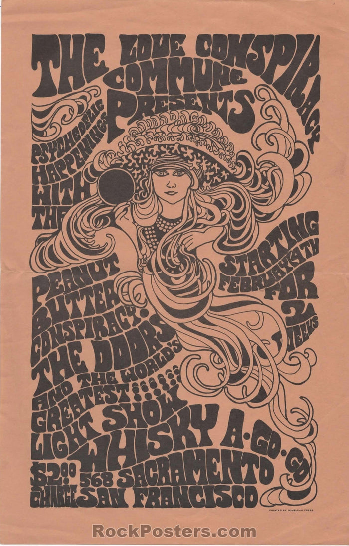 AUCTION - AOR-2.195 - The Doors 1967 Handbill - SF Whisky-A-Go-Go - Excellent -226350-136140