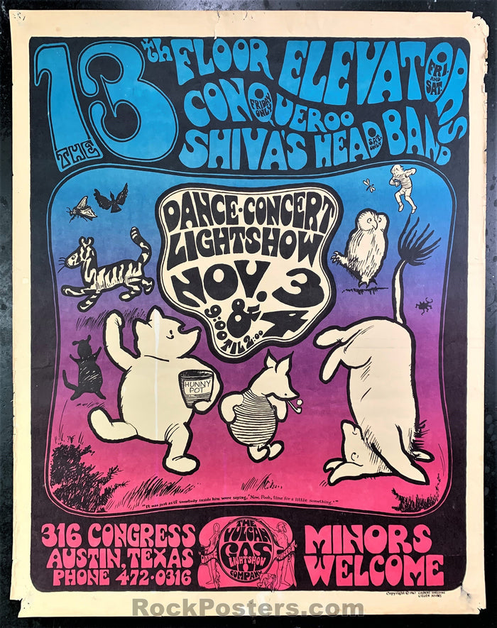 AUCTION - Vulcan Gas 13th Floor Elevators 1967 Poster - Texas - Very Good-222423-136143