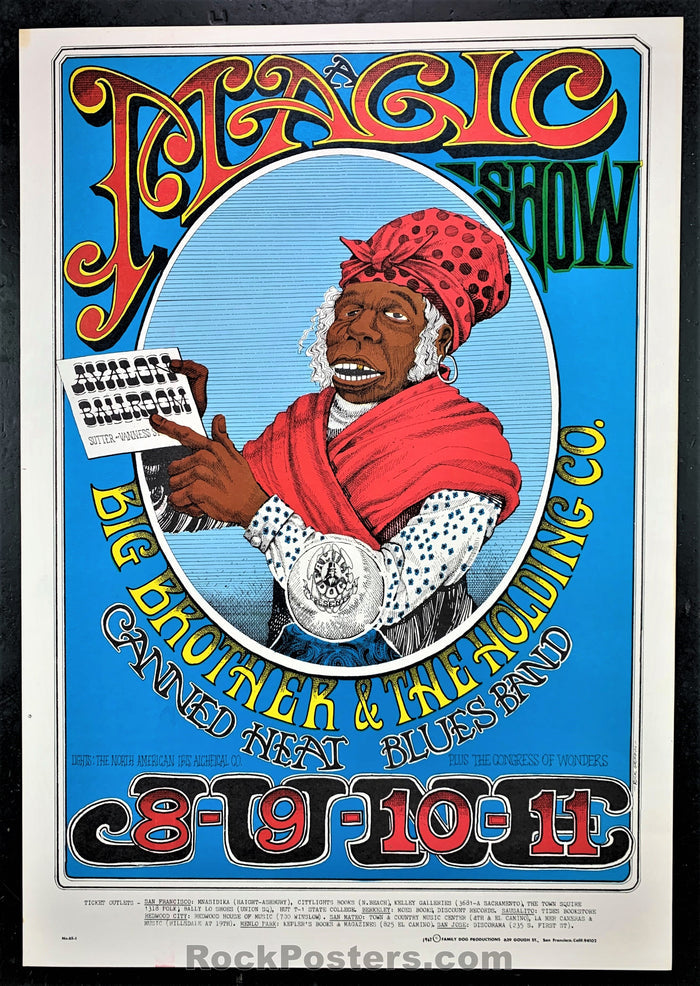 AUCTION -  FD65 -  Big Brother Janis Joplin 1967 Original Poster - Avalon Ballroom - Condition - Near Mint Minus-77530-51756
