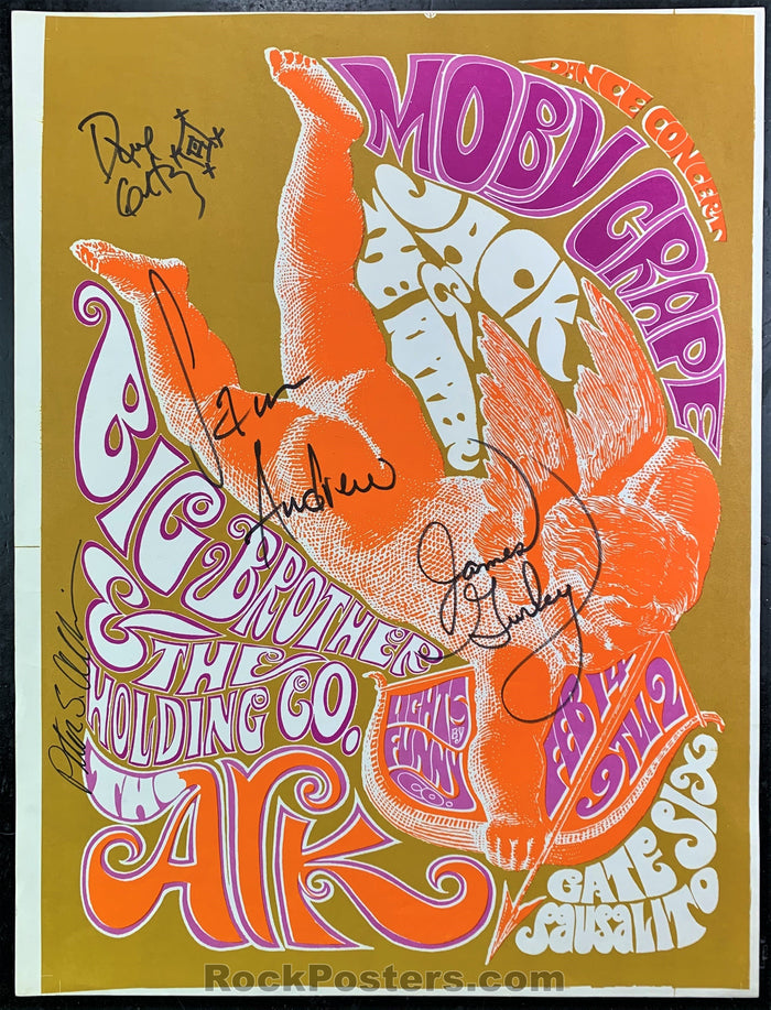 AUCTION - The Ark - Big Brother Band Signed 1967 Poster - Progressive Proof - Near Mint Minus-226714-136145