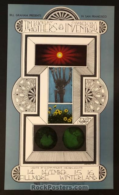 AUCTION - BG-97 -  Frank Zappa & The Mothers 1967 Poster - Stanley Mouse Signed  - Fillmore - Mint-226363-136146