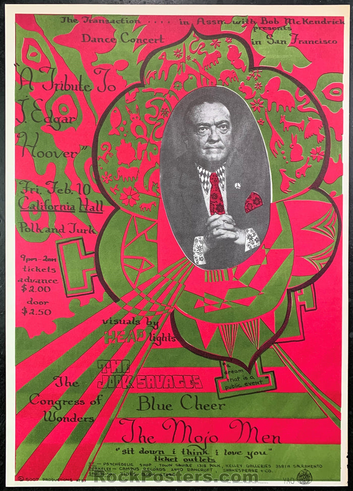 AUCTION - AOR-2.150 - Blue Cheer 1967 Poster - California Hall - Near Mint -226427-136175