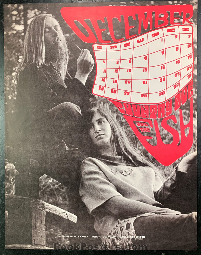 AUCTION - Country Joe and the Fish - December 1966 Calendar Poster - Near Mint Minus-226471-136185